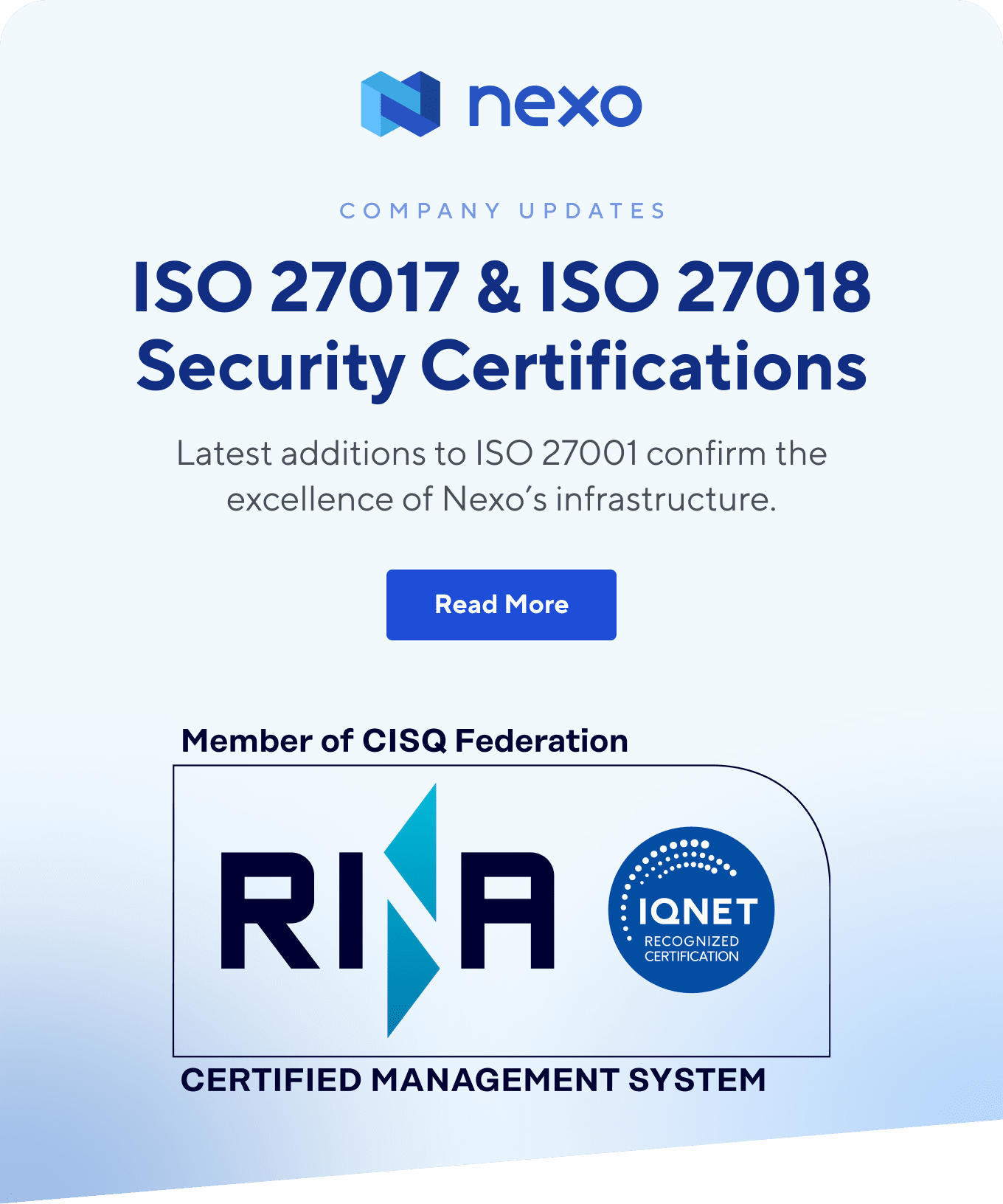 ISO 27017 & ISO 27018 Security Certifications
