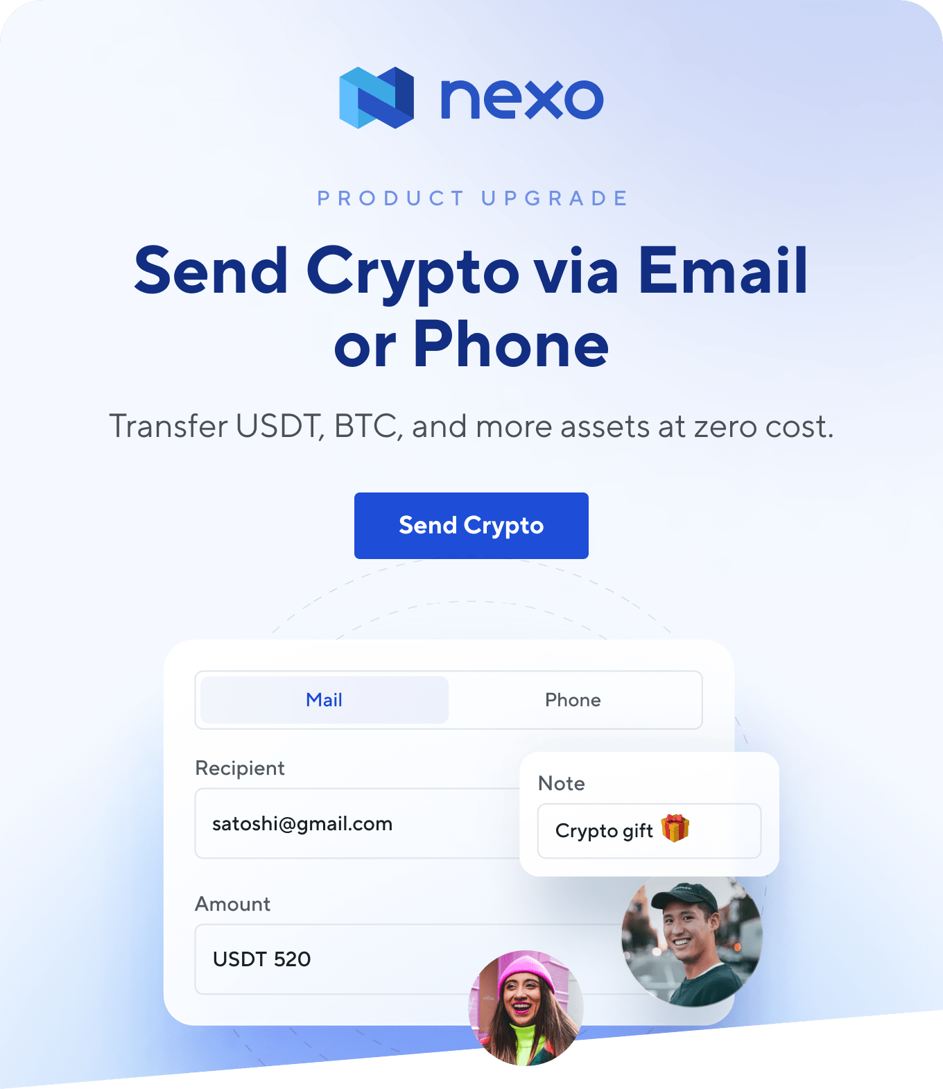 Send Crypto via Email or Phone